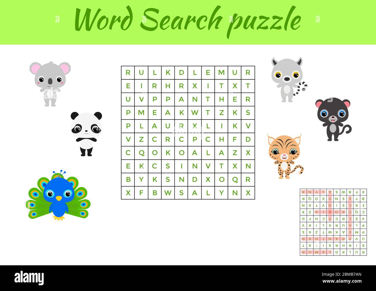 clip cards game template word search puzzle kids activity worksheet colorful printable version educational game for study english words stock vector image art alamy
