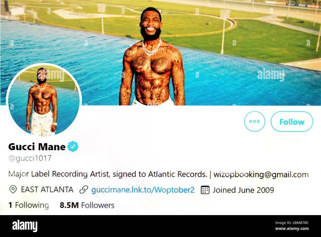 Twitter page (May 2020) : Gucci Mane (Radric Delantic Davis) American rapper Stock Photo