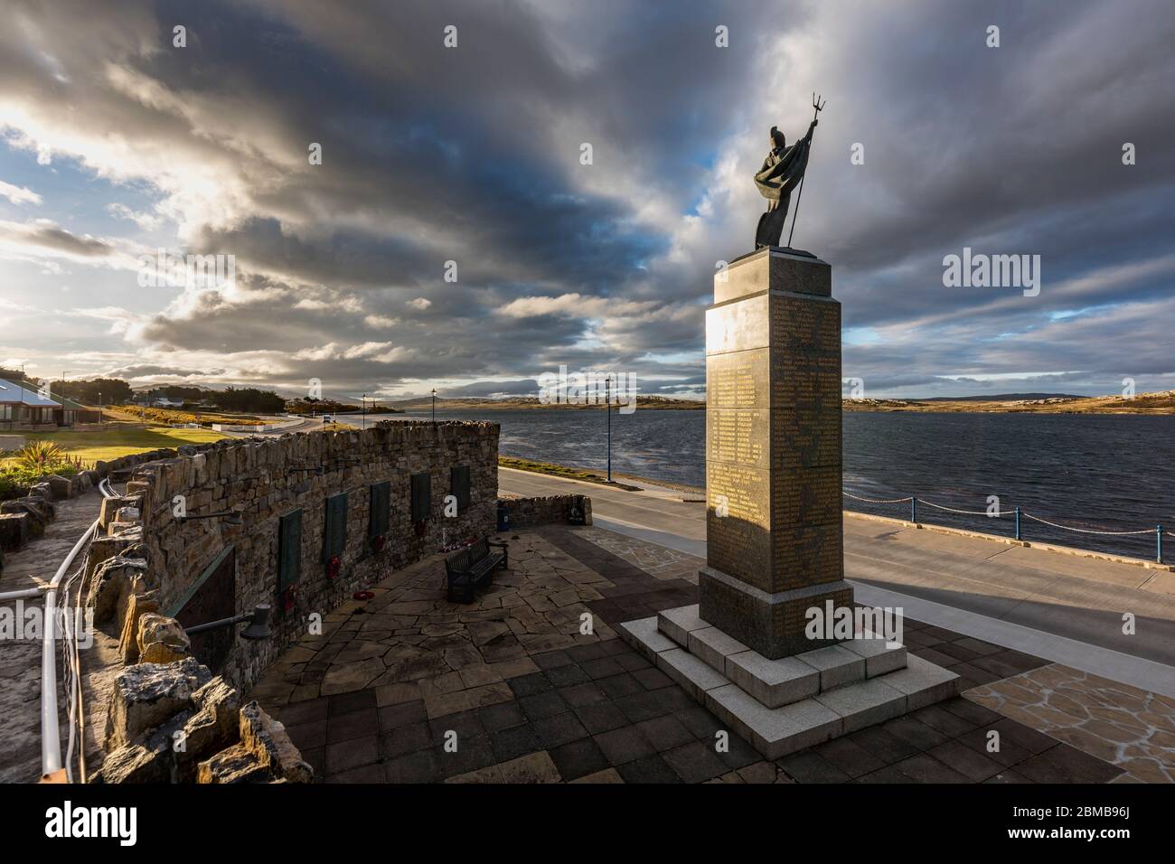 Stanley; Falklands War Memorial; Falkland Stock Photo