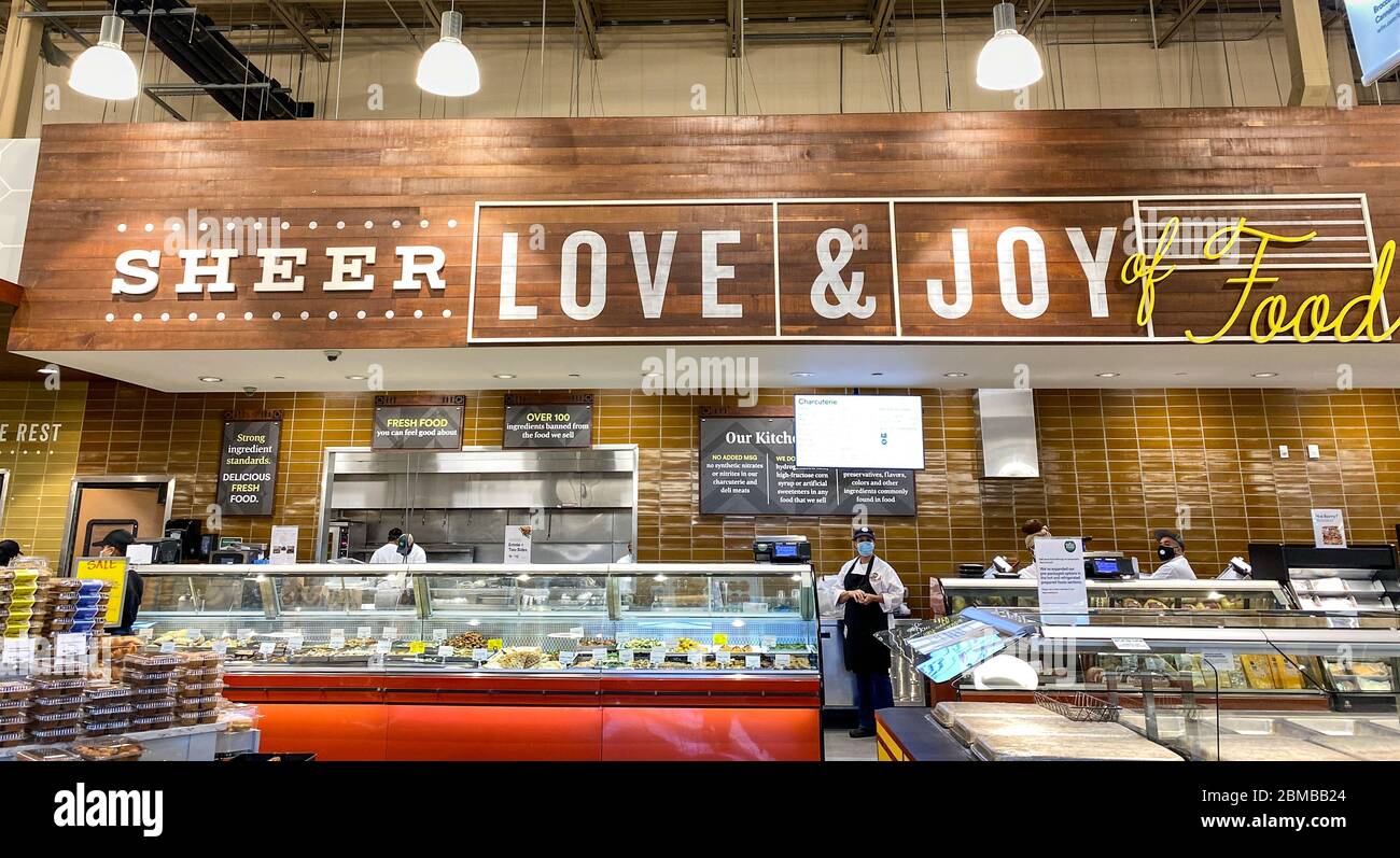 Orlando,FL/USA -5/3/20: The deli counter of a Whole Foods Market grocery  store with colorful sliced meat and cheese and freshly prepared food ready  t Stock Photo - Alamy