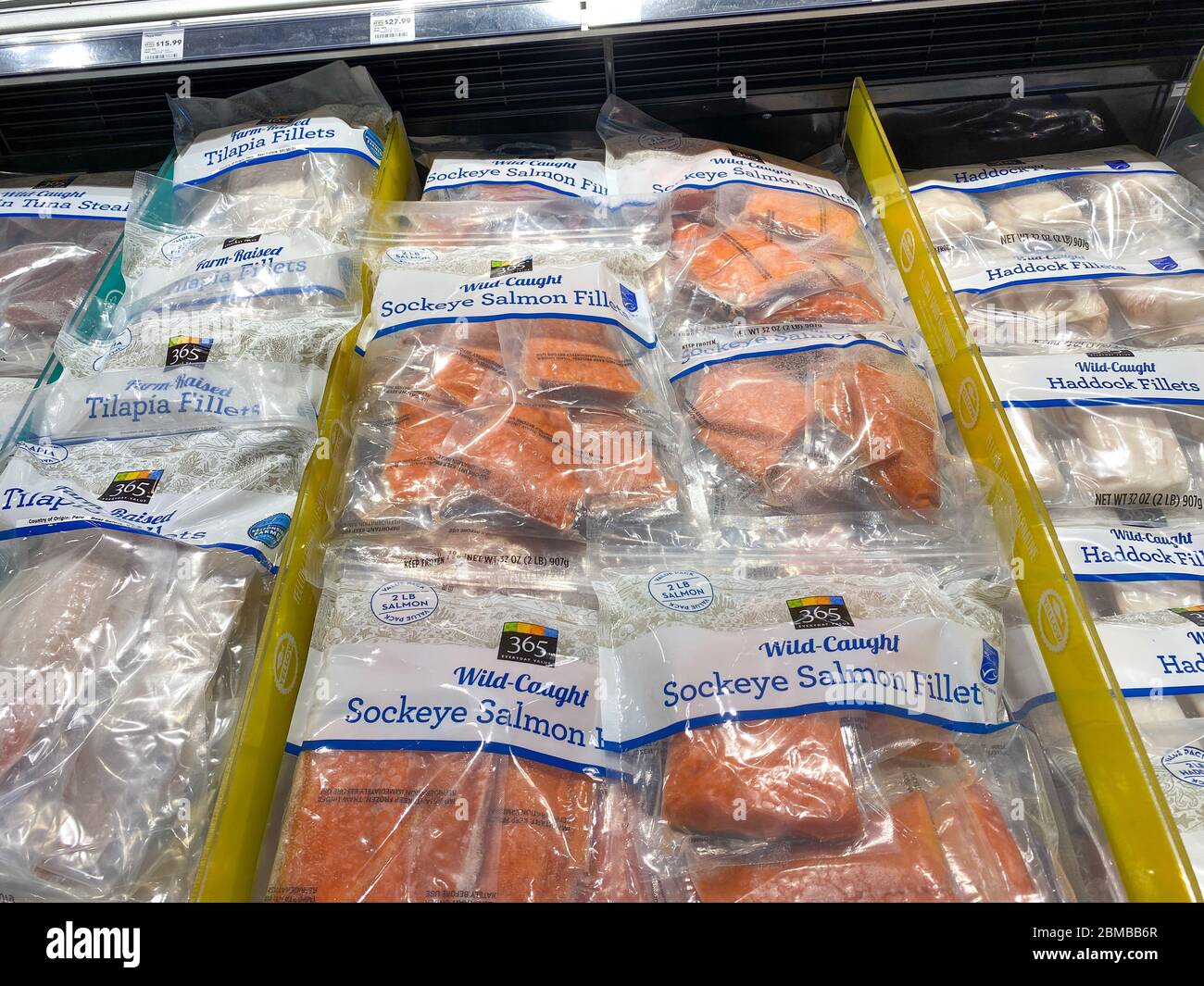 Orlando,FL/USA5/3/20 A display of various fish at the seafood