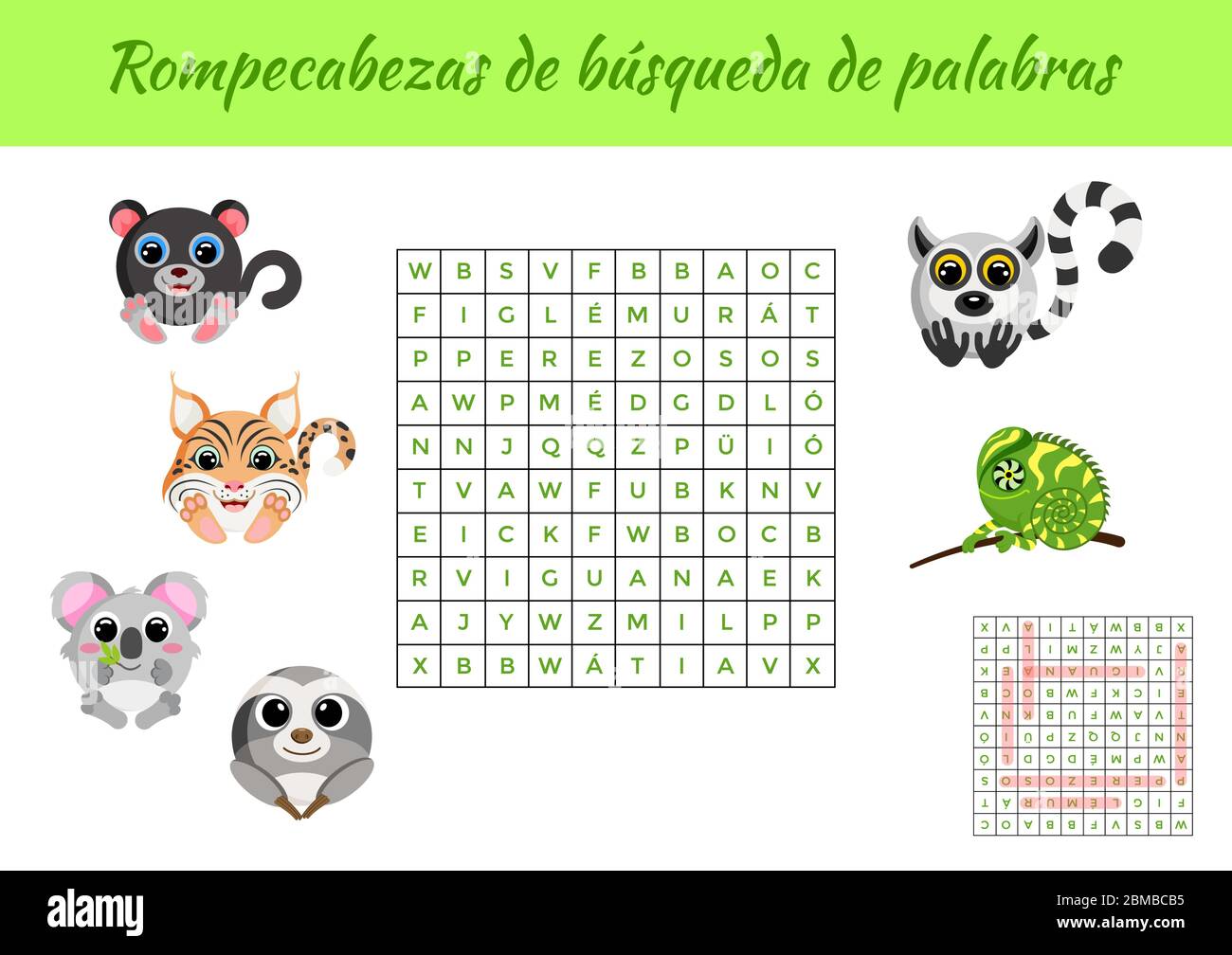 rompecabezas de busqueda de palabras word search puzzle educational game for study spanish words activity worksheet colorful printable version stock vector image art alamy