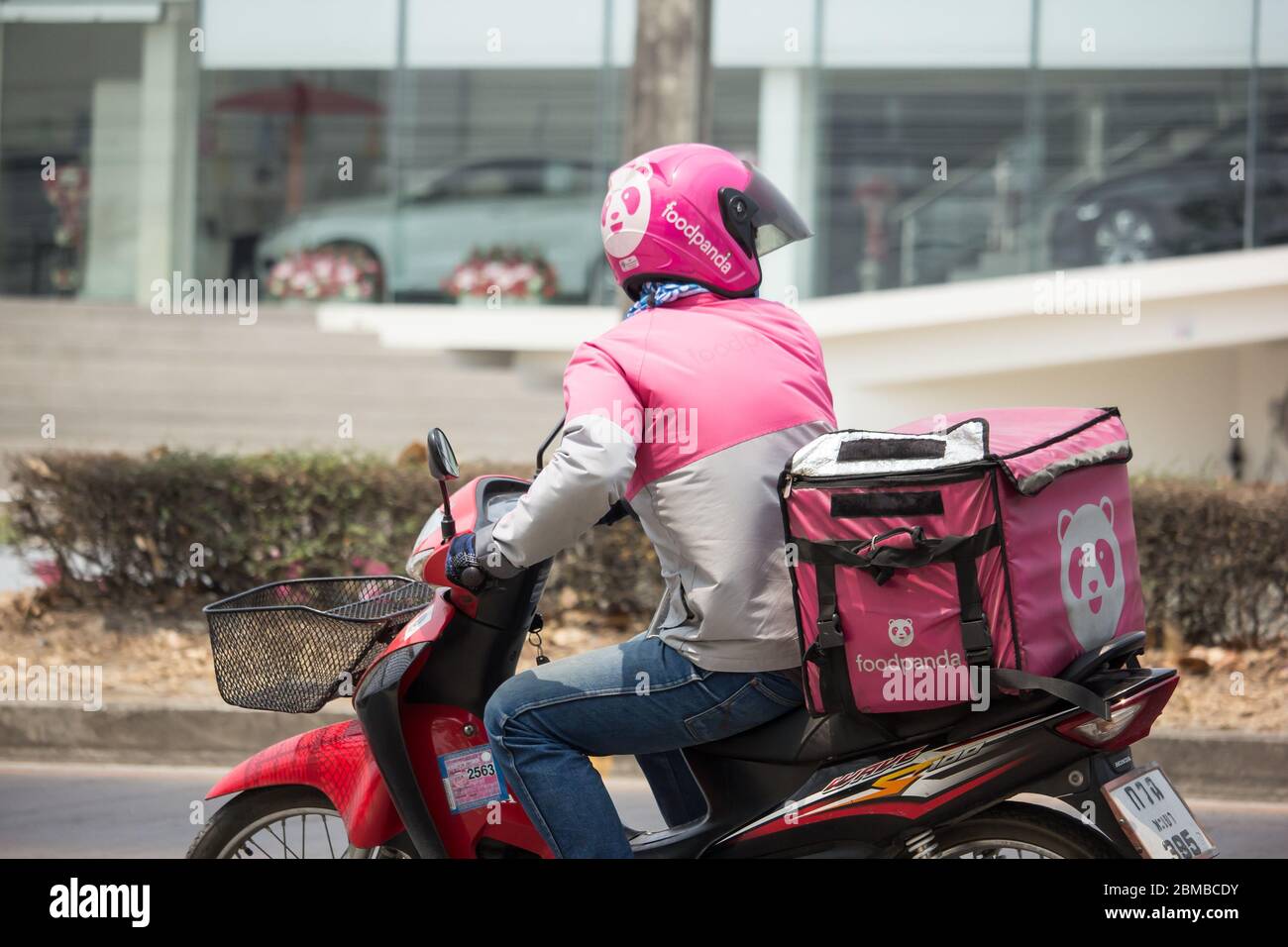 Chiangmai Thailand April 9 2020 Delivery Service Man Ride A Motercycle Of Food Panda On Road No 1001 8 Km From Chiangmai City Stock Photo Alamy