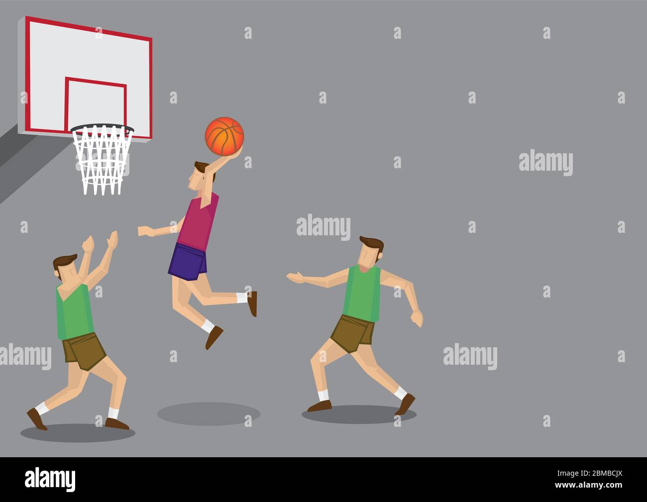 Cute Girl Shooting Basketball into the Hoop illustration Stock Vector Image  & Art - Alamy