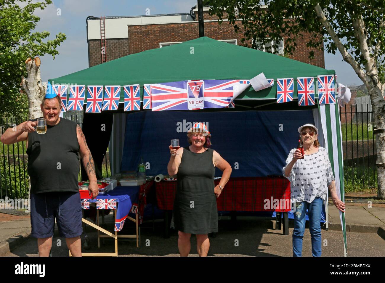 Salford, UK. 8th May, 2020. A street party to celebrate VE Day takes