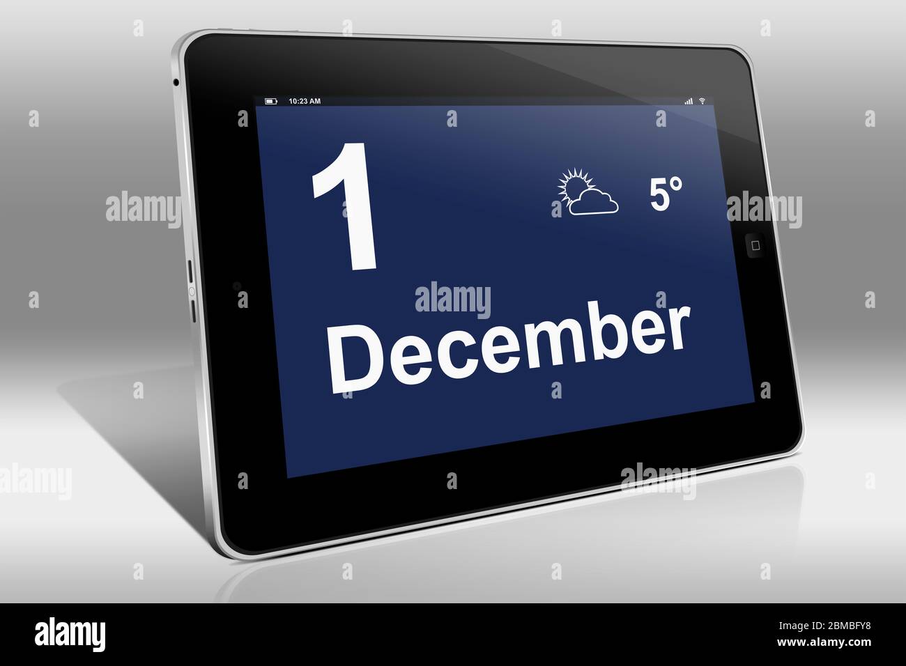A Tablet Computer Displays A Calendar In English Language With The Date A Tablet Computer Displays A Calendar In English Language With The Date