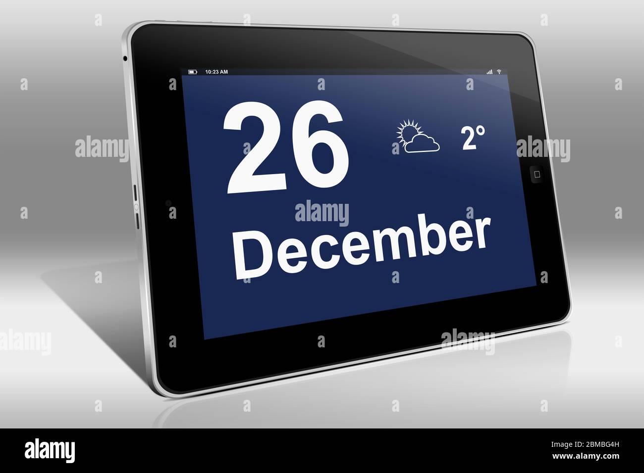a-tablet-computer-displays-a-calendar-in-english-language-with-the-date