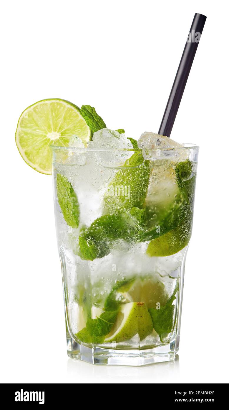 Misted And Wet Glass Mason Jar With Mojito Cocktail Isolated On White  Backgro?nd, Close Up Stock Photo, Picture and Royalty Free Image. Image  60726369.