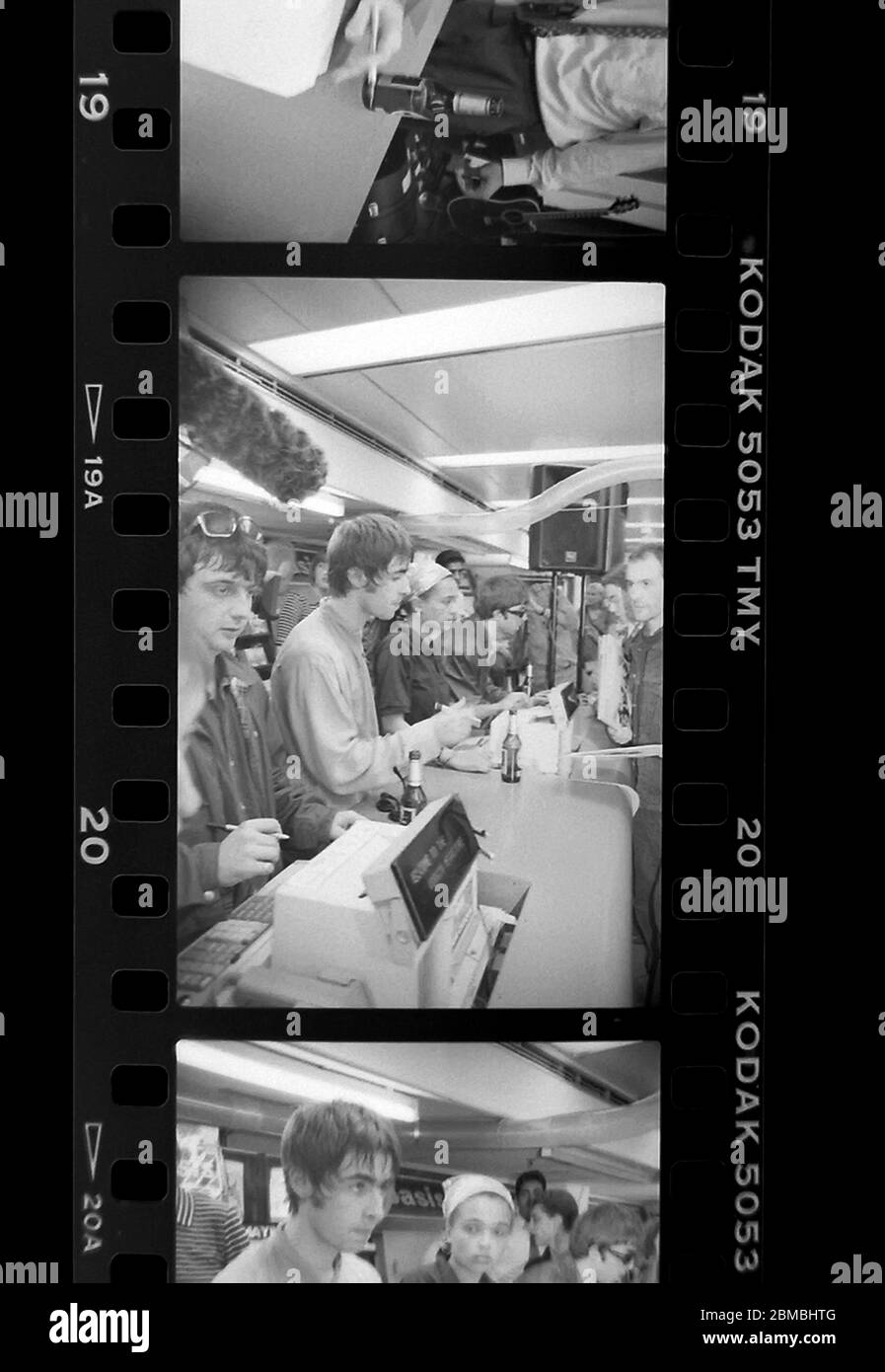 Oasis record signing at the Virgin Megastore, Oxford Street, London ahead of the release of Definitely Maybe. 29th August 1994 Photographed by James Boardman. Stock Photo
