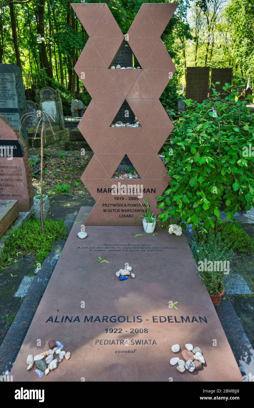 Grave of Dr Marek Edelman, the last surviving leader of the Warsaw