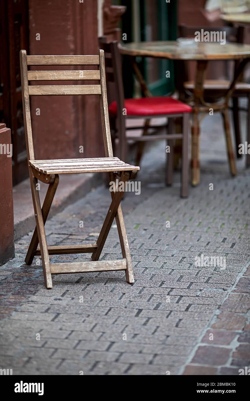 no customers in corona times, empty restaurants, cafes and bars Stock Photo