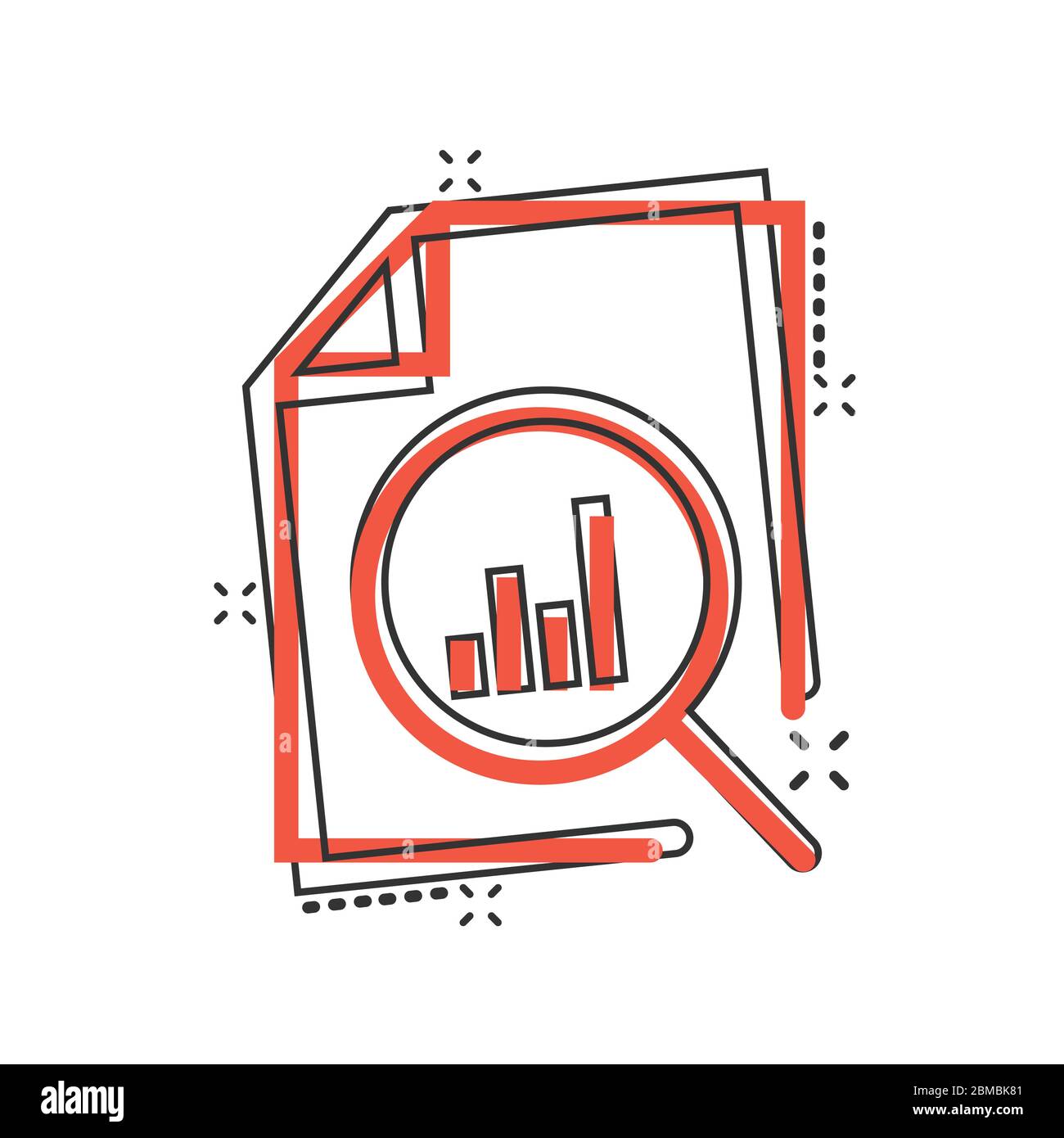 Financial statement icon in comic style. Result cartoon vector ...