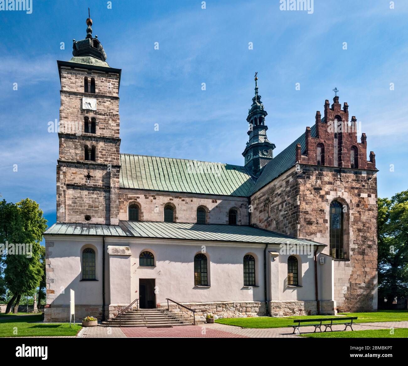 Collegiate Church of Saint Martin, 12th century, Romanesque style, in Opatow, Malopolska aka Lesser Poland region, Poland Stock Photo