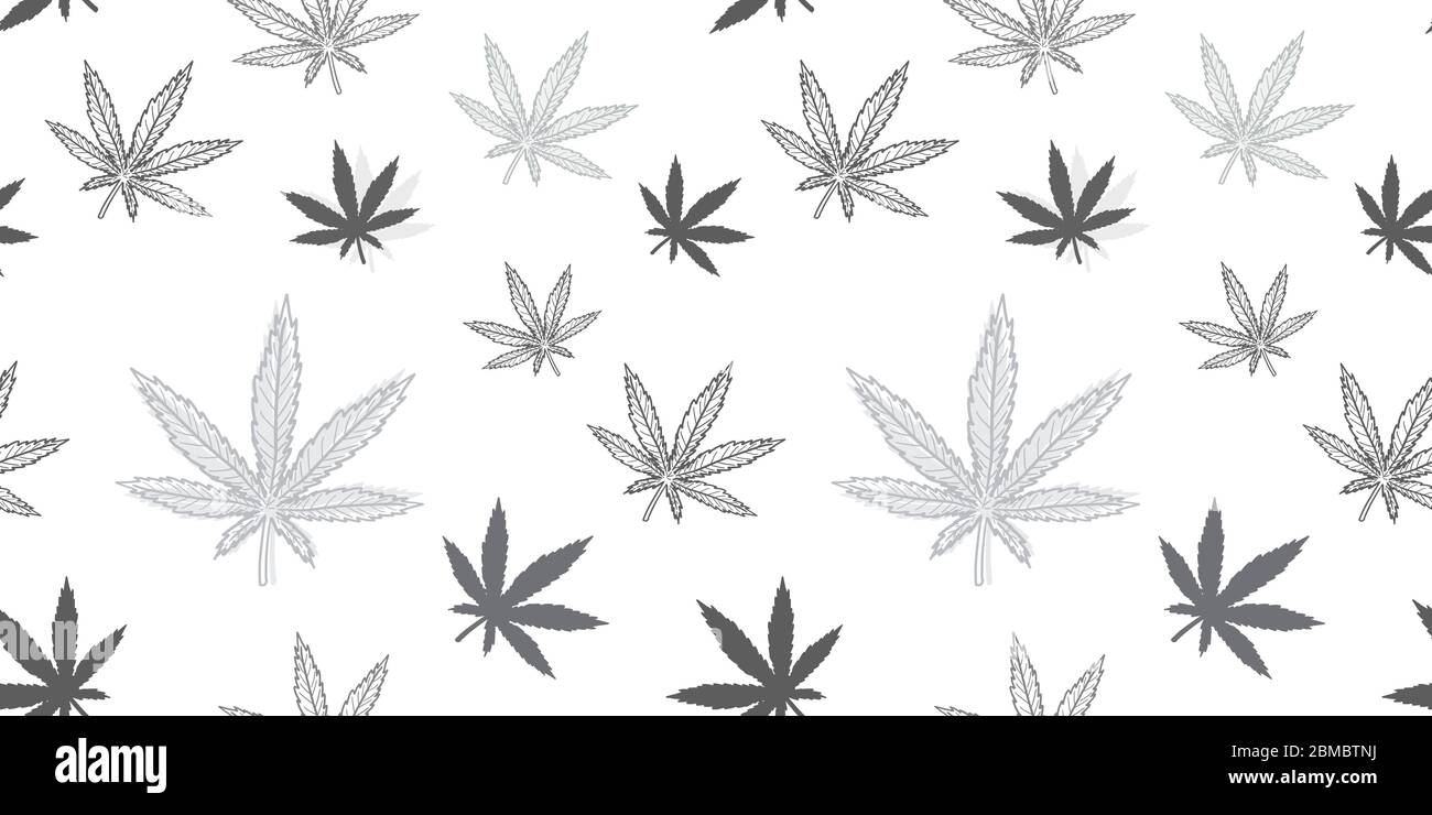 Cannabis seamless texture. Marijuana theme vector pattern. Stock Vector