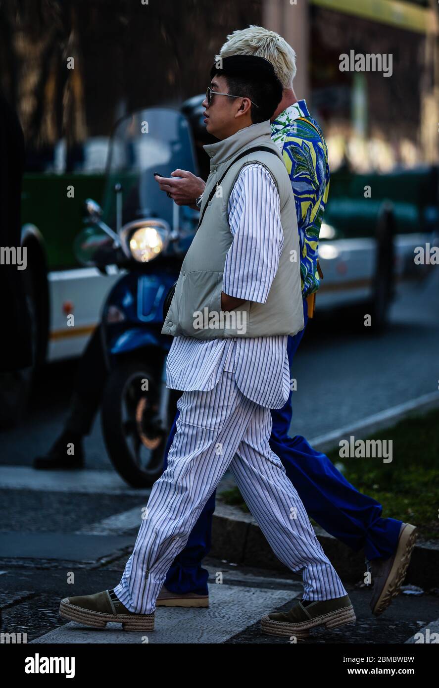 Declan Chan MILAN, Italy- February 22 2020: Declan Chan on the street during the ...