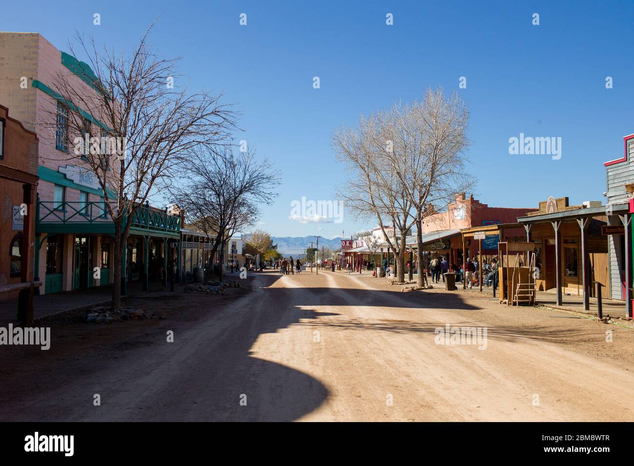 Dirt road view of historic western Tombstone town in Arizona Stock Photo