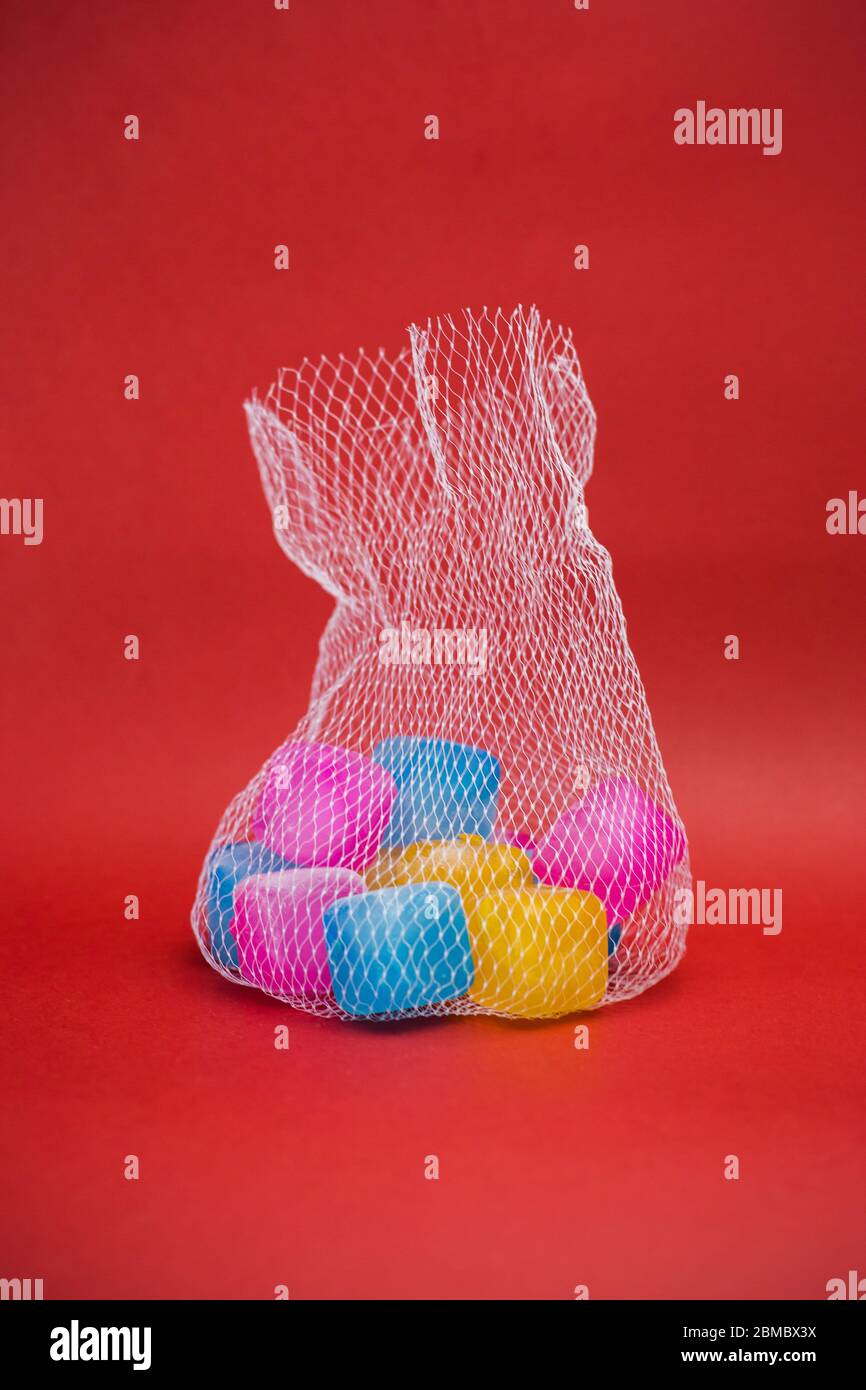 Multi-colored ice cubes for cooling drinks Stock Photo