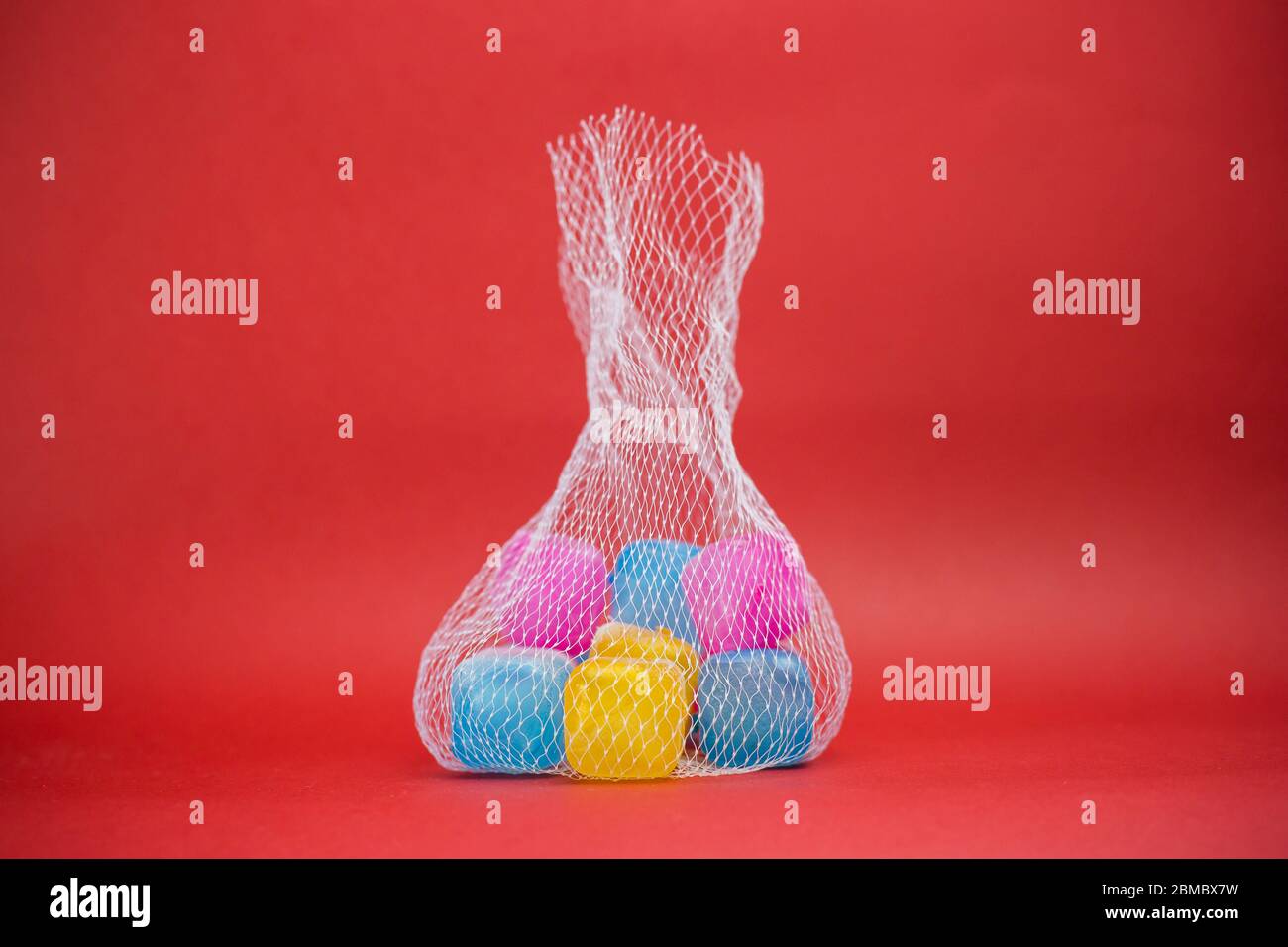 Multi-colored ice cubes for cooling drinks Stock Photo