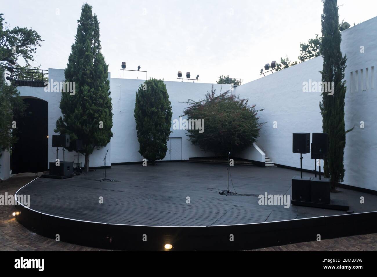 empty stage at amphitheatre in Stellenbosch, South Africa in the evening concept arts and theatre culture Stock Photo