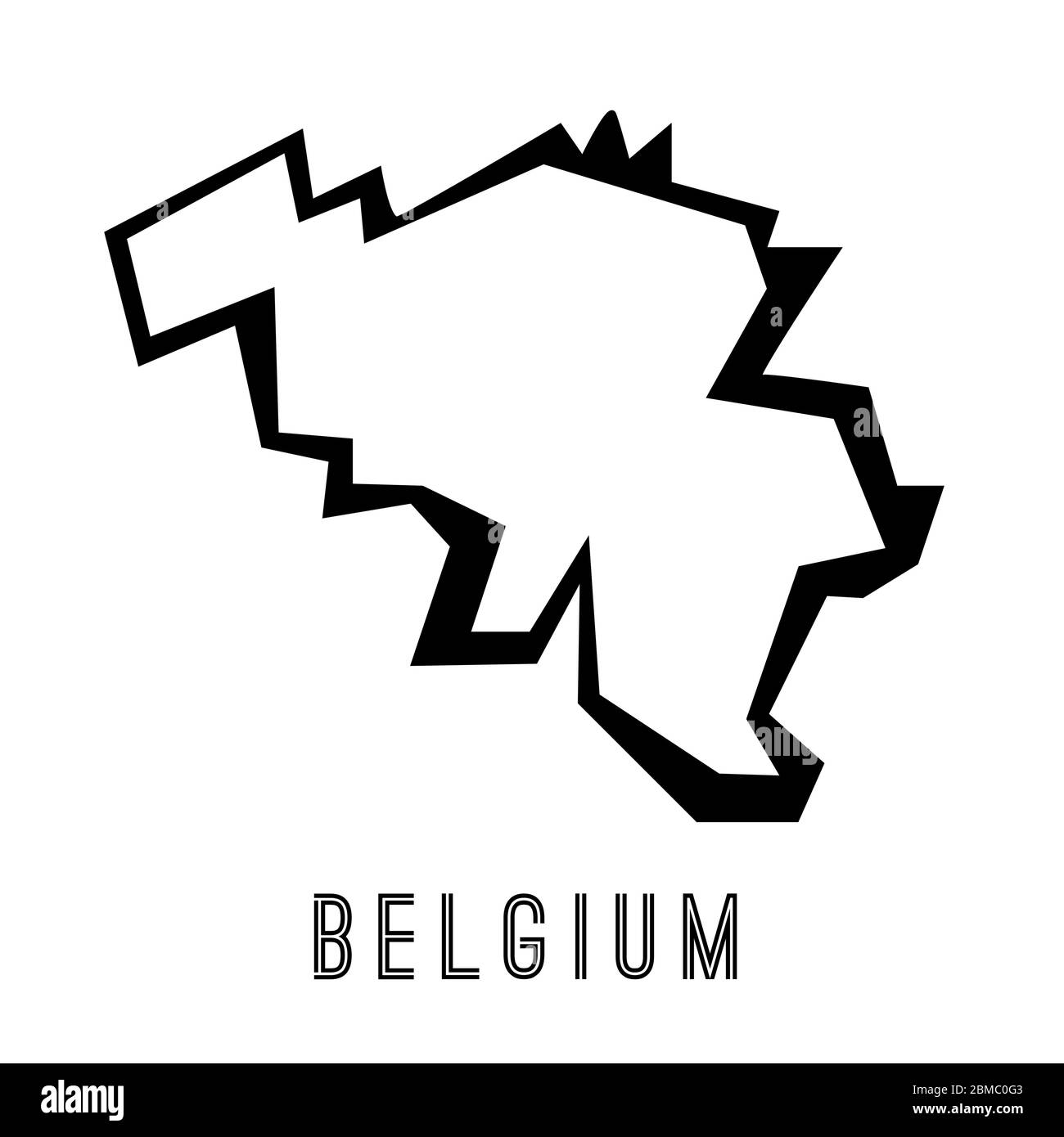 Belgium map outline - country shape sharp polygonal geometric style vector. Stock Vector