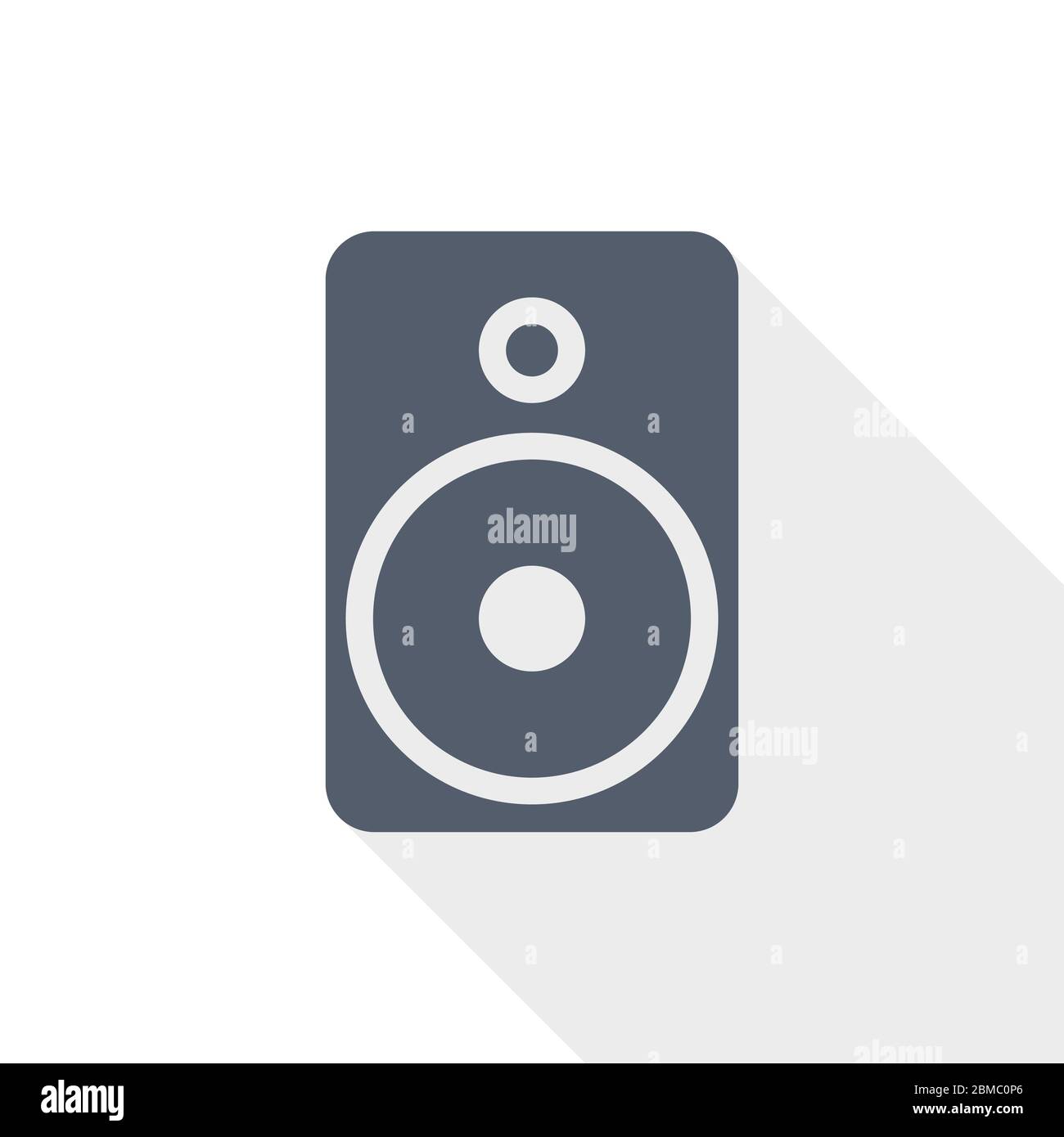 Music speaker, loudspeaker flat design vector icon Stock Vector