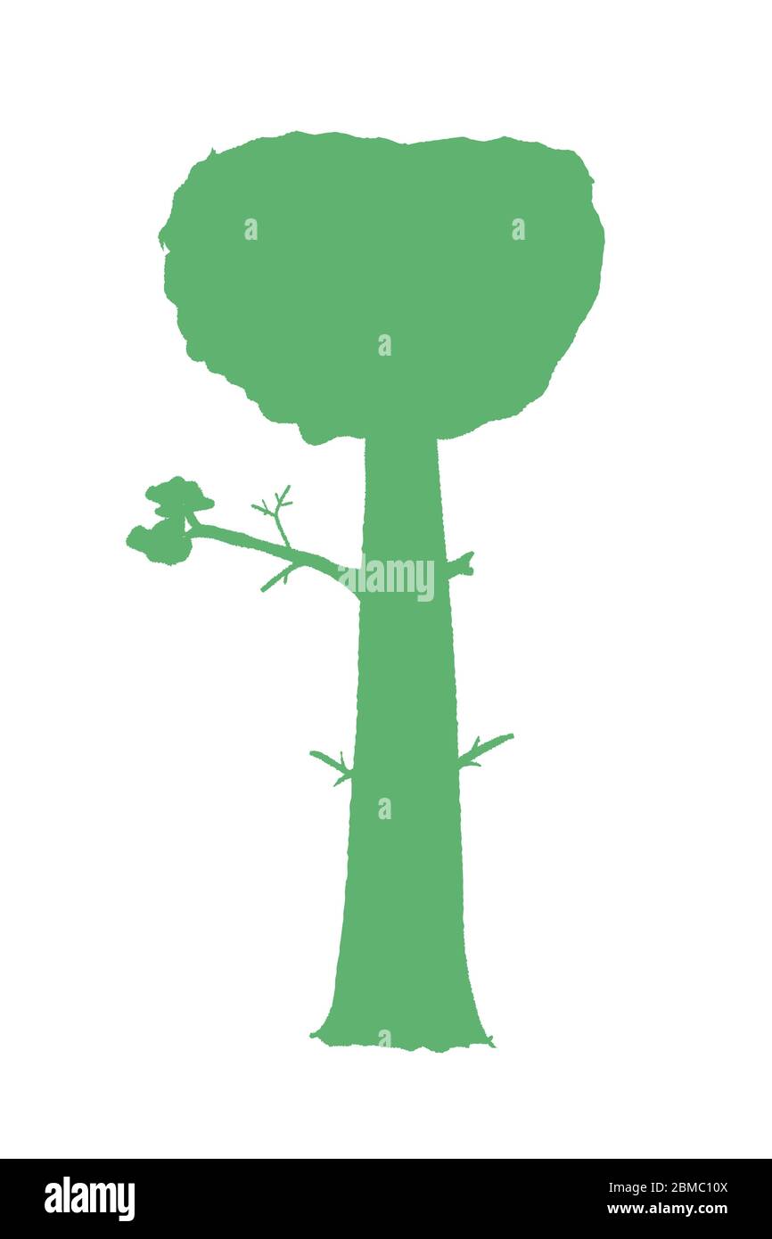 Tree silhouette vector. Hand drawn isolated tree Stock Vector Image ...