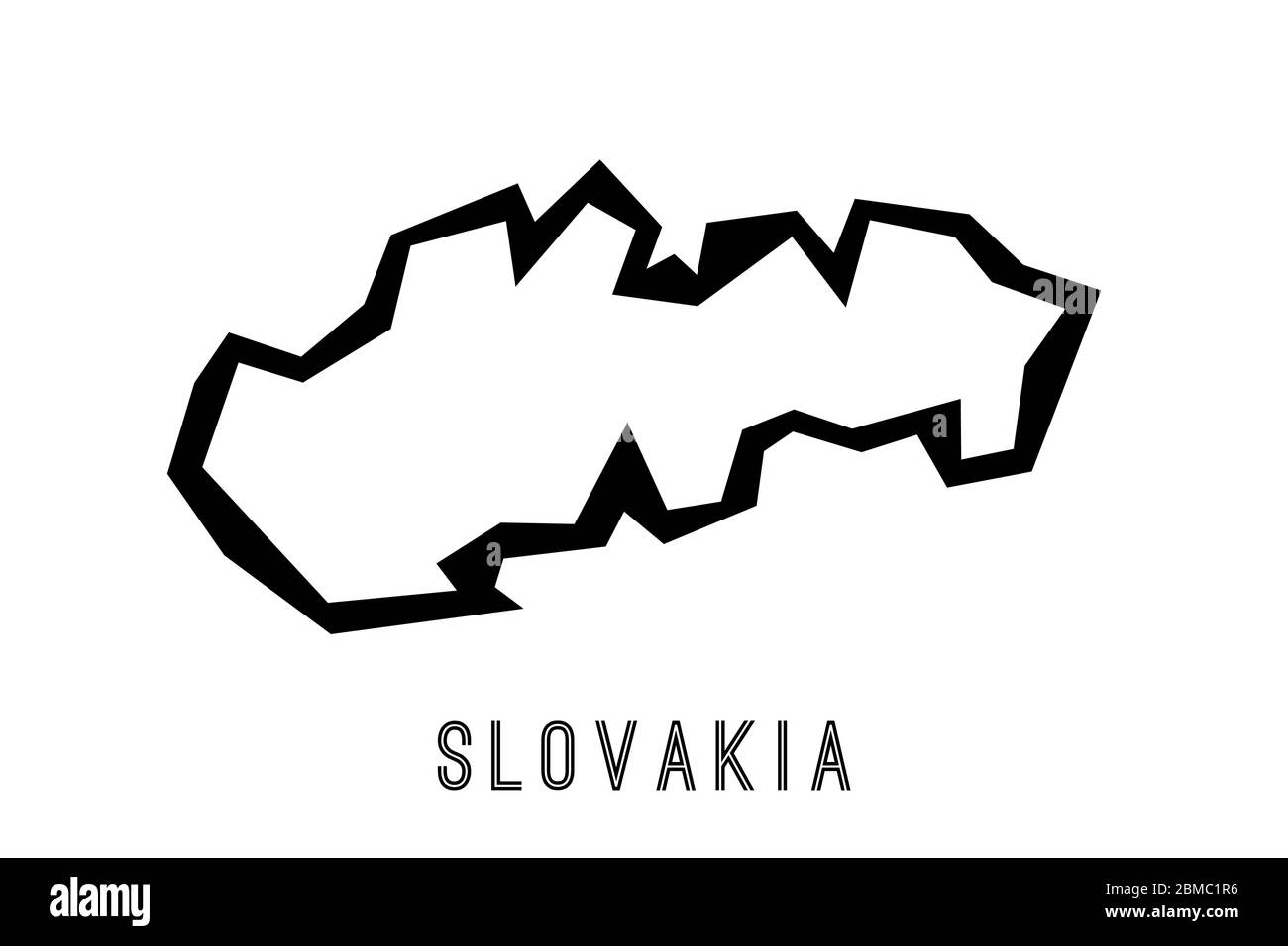 Slovakia simple vector map outline - country shape sharp polygonal geometric style vector. Stock Vector