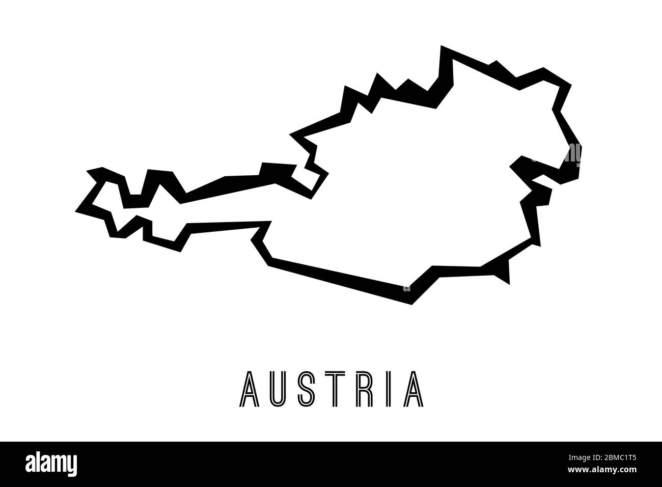 Austria map outline - country shape sharp polygonal geometric style vector. Stock Vector