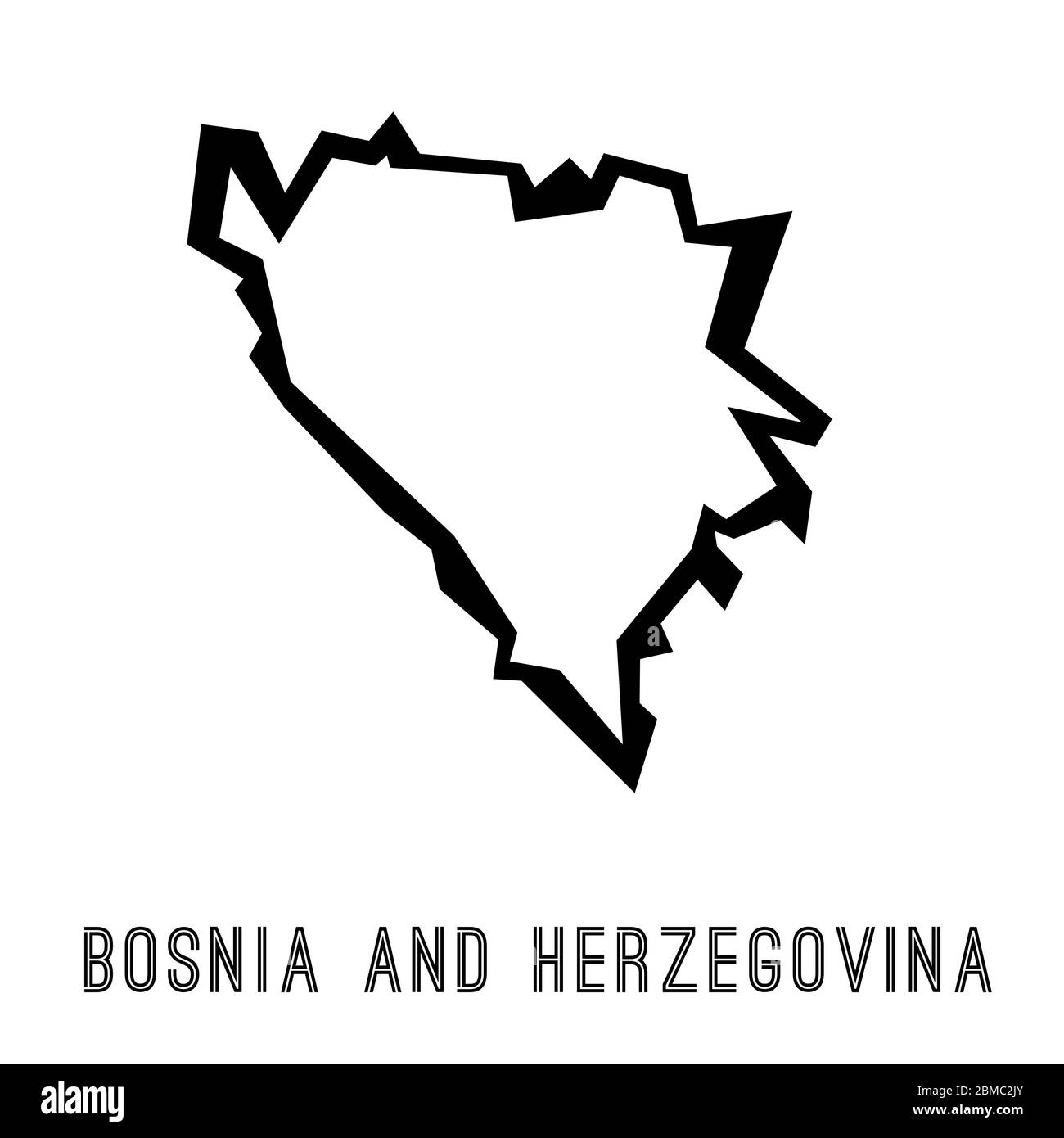 Bosnia and Herzegovina map outline - country shape sharp polygonal geometric style vector. Stock Vector