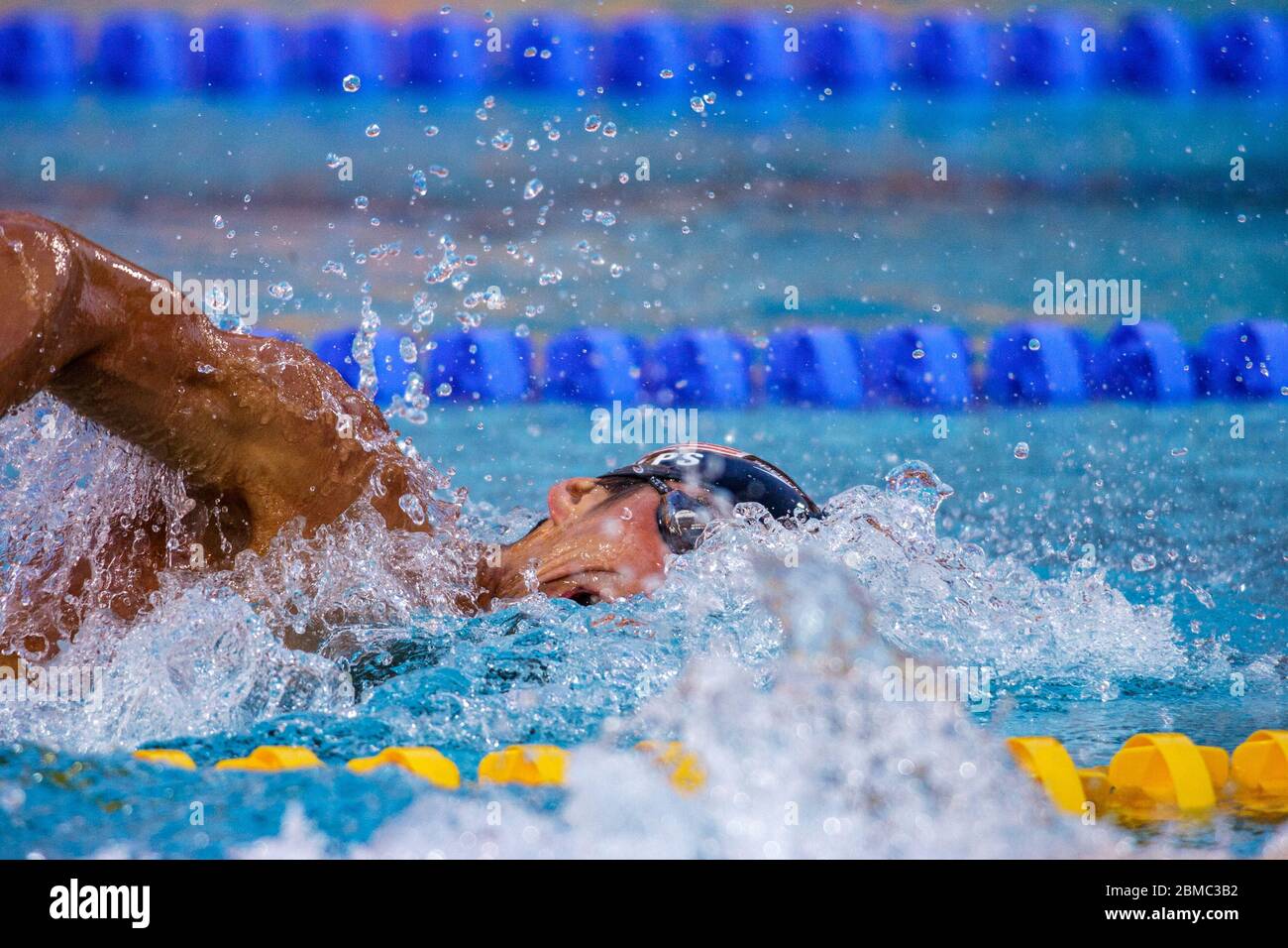 Michael Phelps (USA) competing in the Men's 200 metre freestyle final