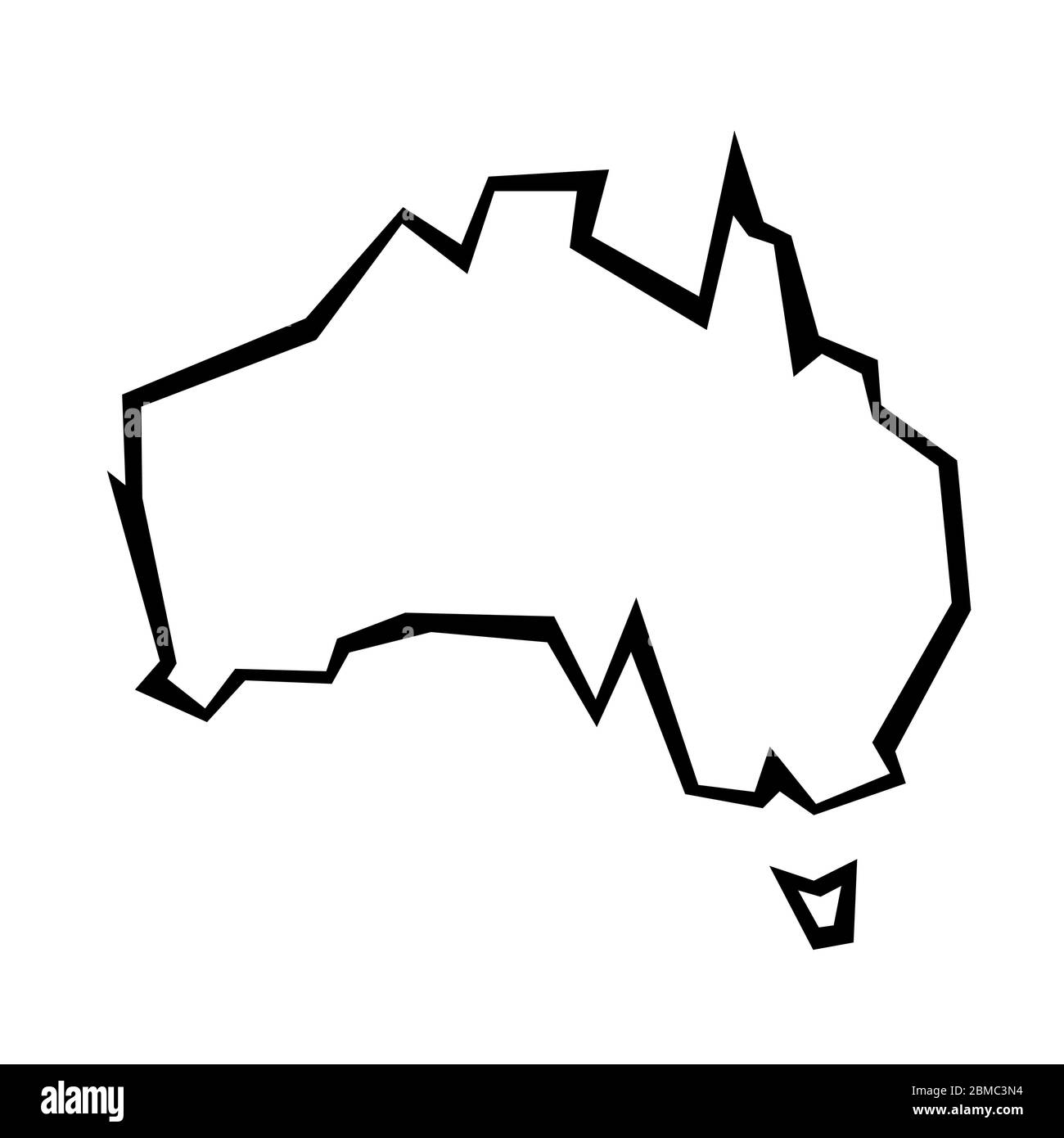 Australia map outline - continent shape sharp polygonal geometric style vector. Stock Vector