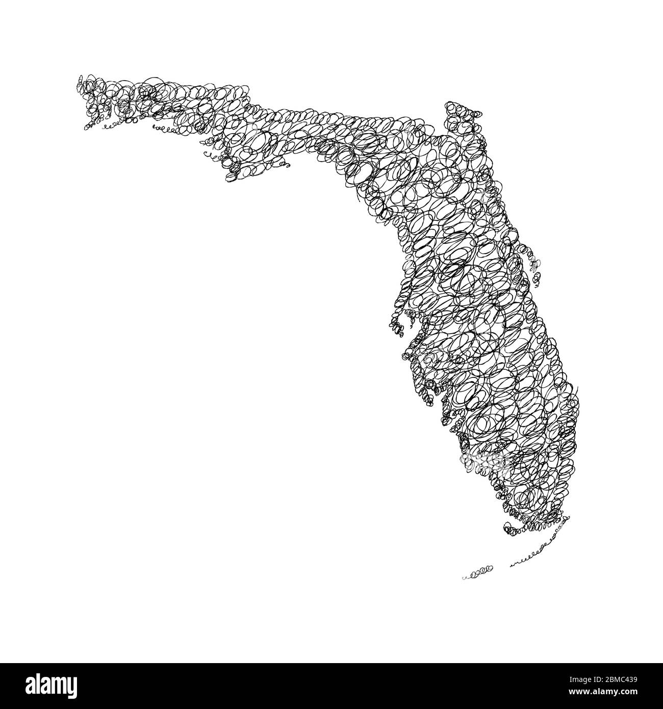 Florida Line Map Map of florida and black line hi-res stock photography and images - Alamy