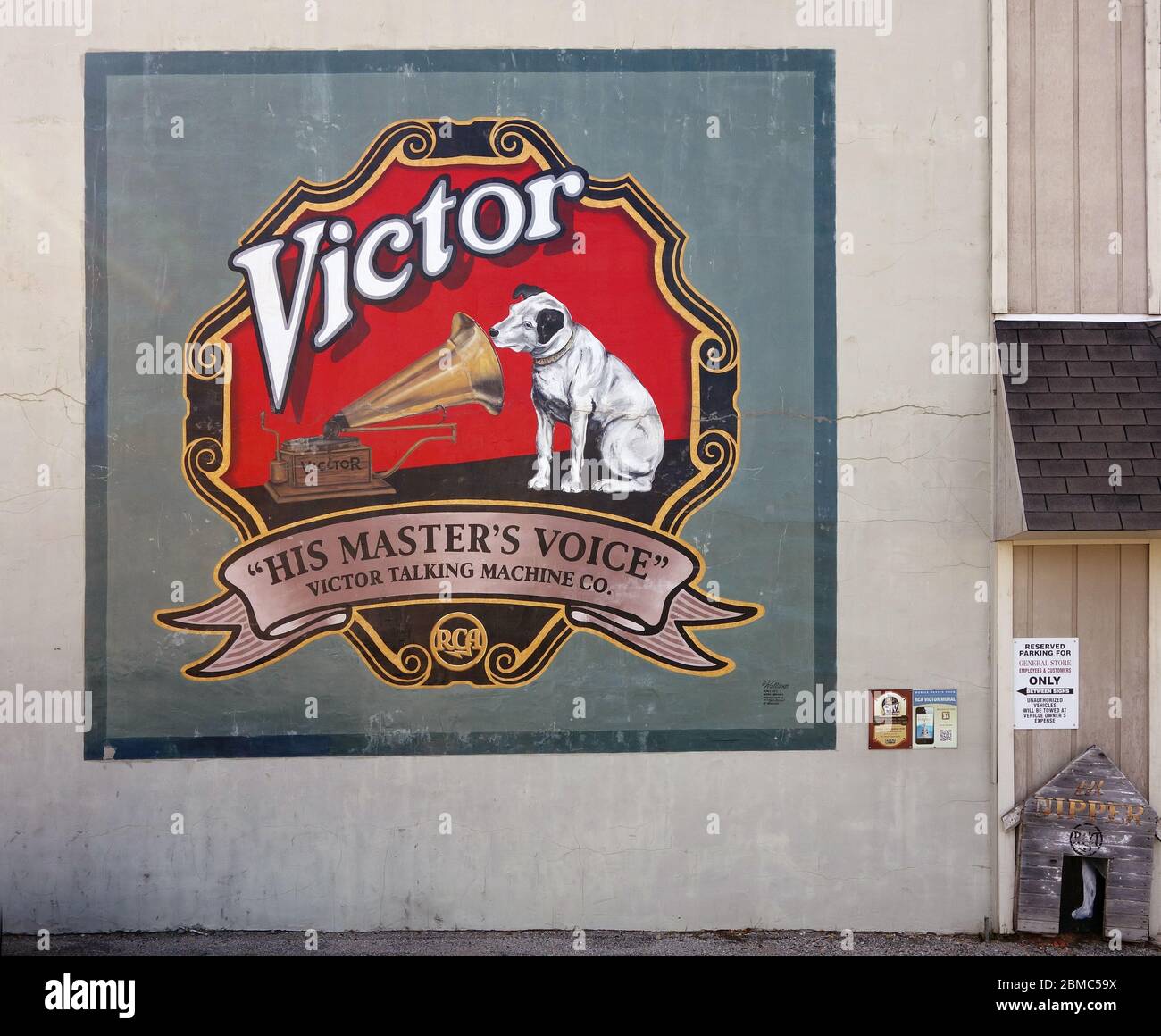 RCA Victor mural in Pontiac, Illinios Stock Photo