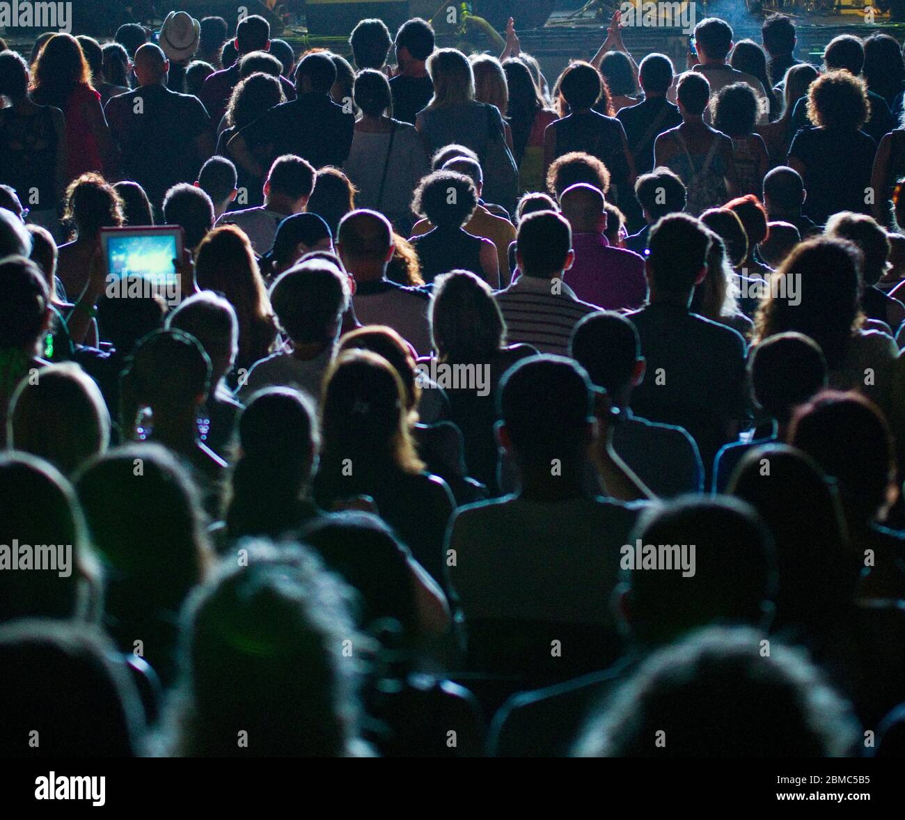 Audience enjoying live concert Stock Photo