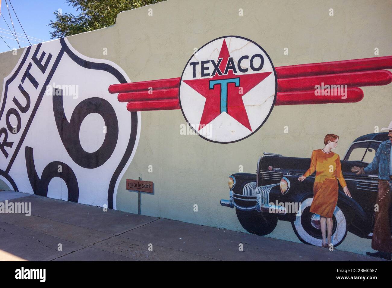 Restored Texaco gas station in Tucumcari, New Mexico along Route 66 Stock Photo