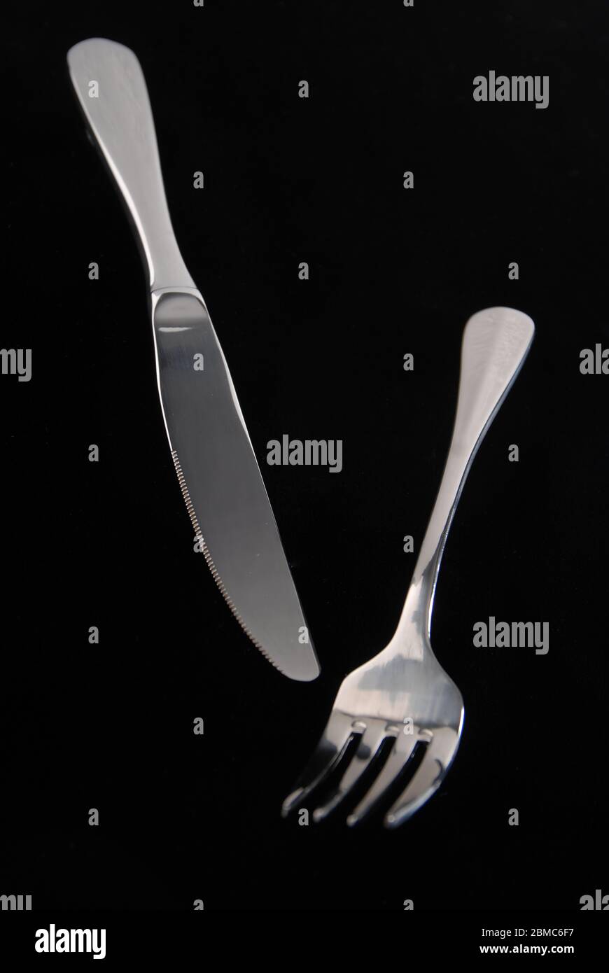 Product, table knife and fork Stock Photo - Alamy