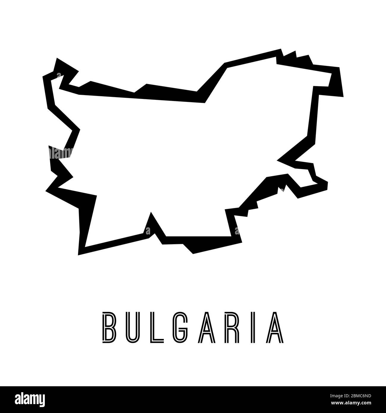 Bulgaria simple vector map outline - country shape sharp polygonal geometric style vector. Stock Vector