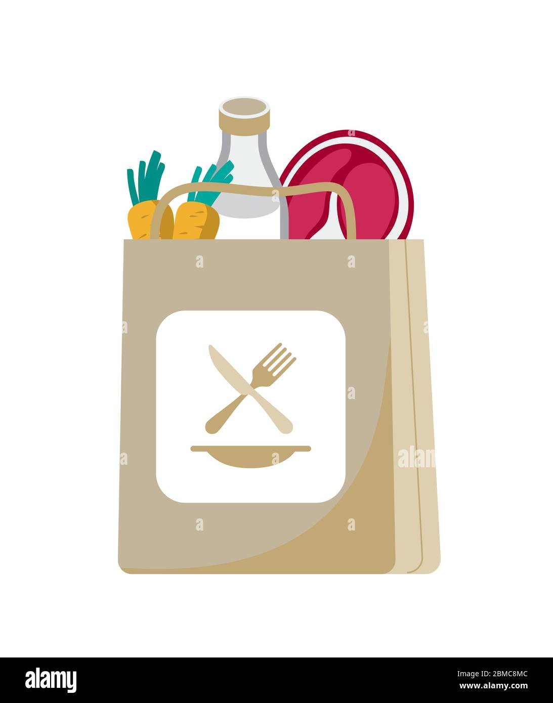 Flat design colorful vector illustration concept for grocery delivery ...