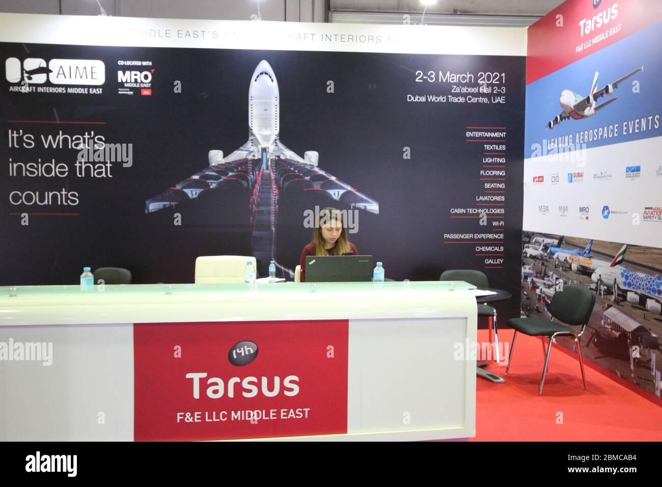 Scene at Aircraft Interiors Middle East 2020 and MRO Middle East 2020 joint  trade show held in Dubai, United Arab Emirates, from February 25-26, 2020  Stock Photo - Alamy