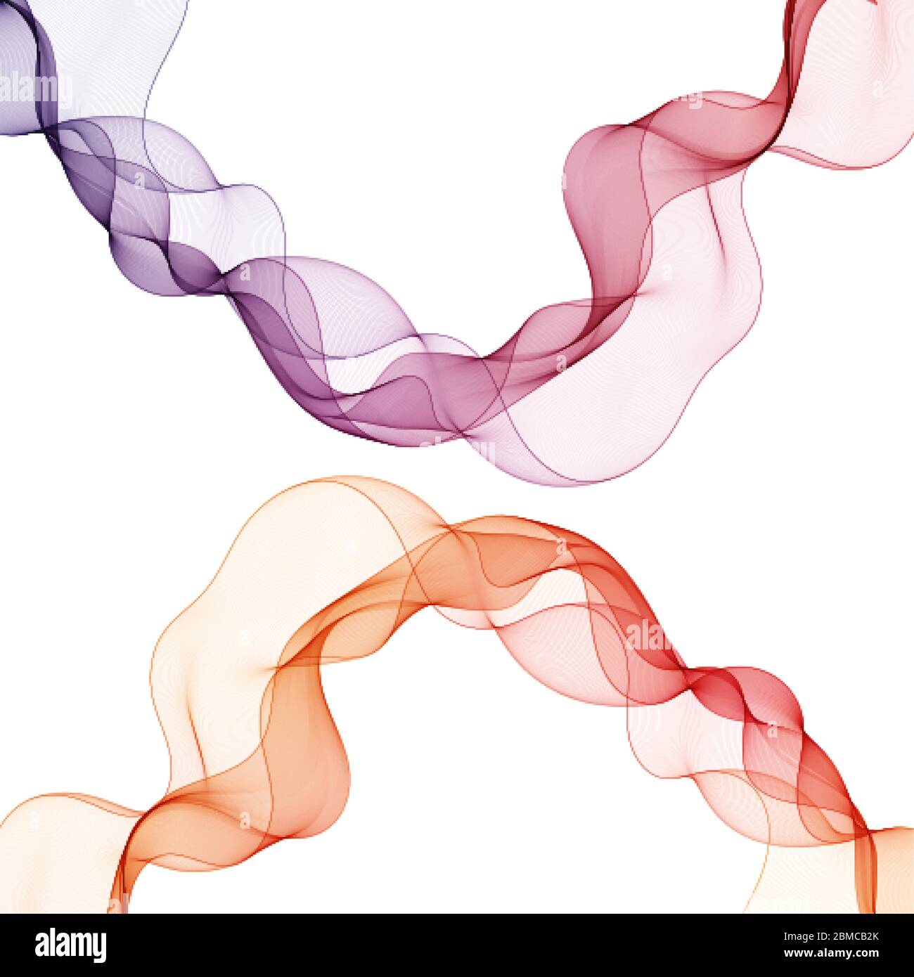 Smooth wave flow. Color wave. Set of abstract design elements. Stock Vector