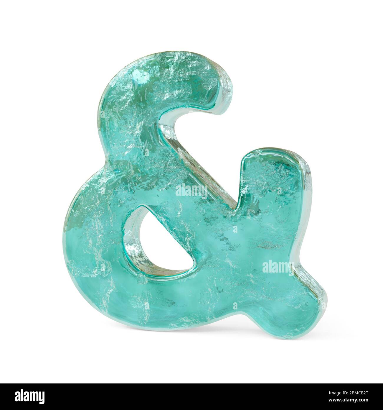 Realistic icy ampersand symbol isolated on a white background. 3d image Stock Photo