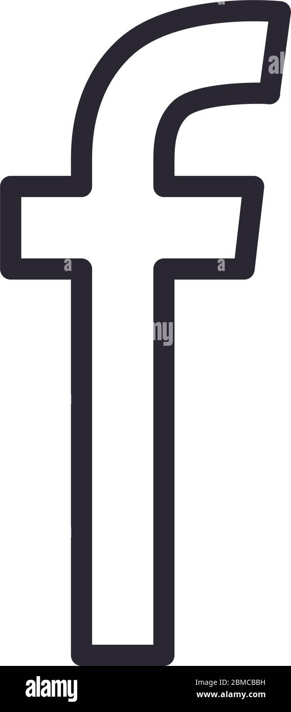 Facebook line style icon design, Social media multimedia communication ...