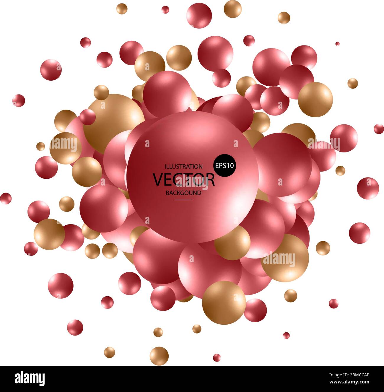 Vector illustration with multicolored bubbles. balls or spheres. Stock Vector