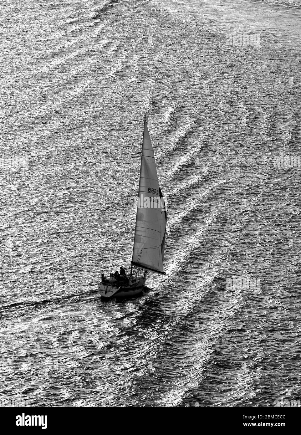 Sail Boat in Jibe Stock Photo Alamy