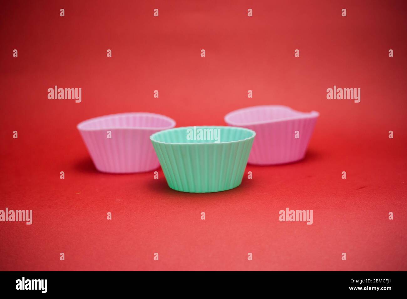 Cupcake baking tins Stock Photo