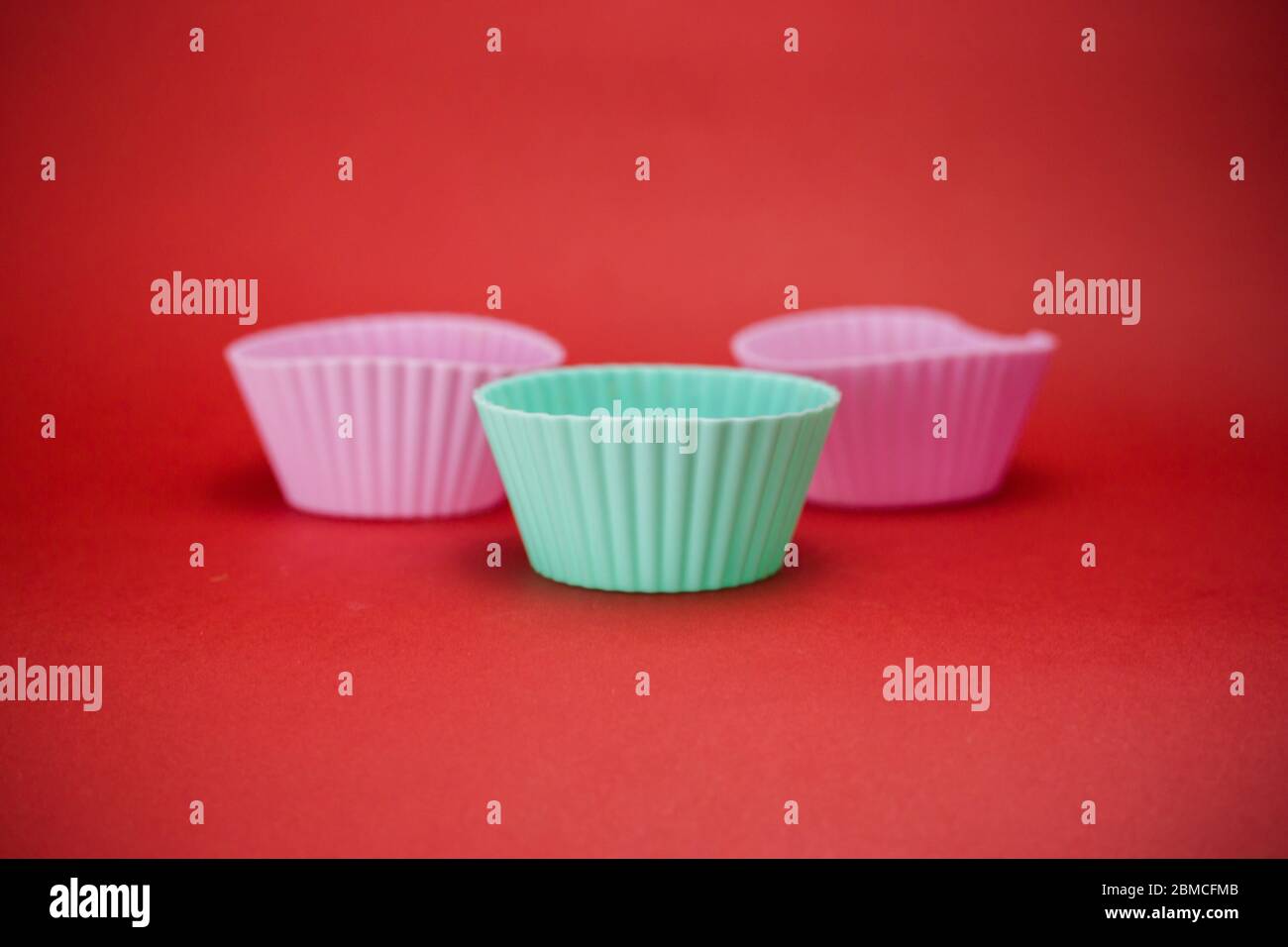 Cupcake baking tins Stock Photo