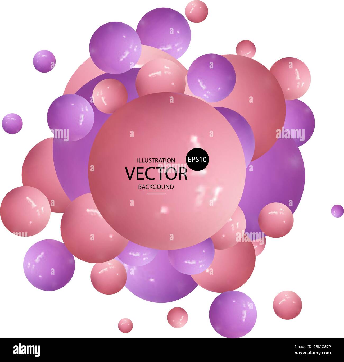 Vector illustration with multicolored bubbles. balls or spheres. Stock Vector