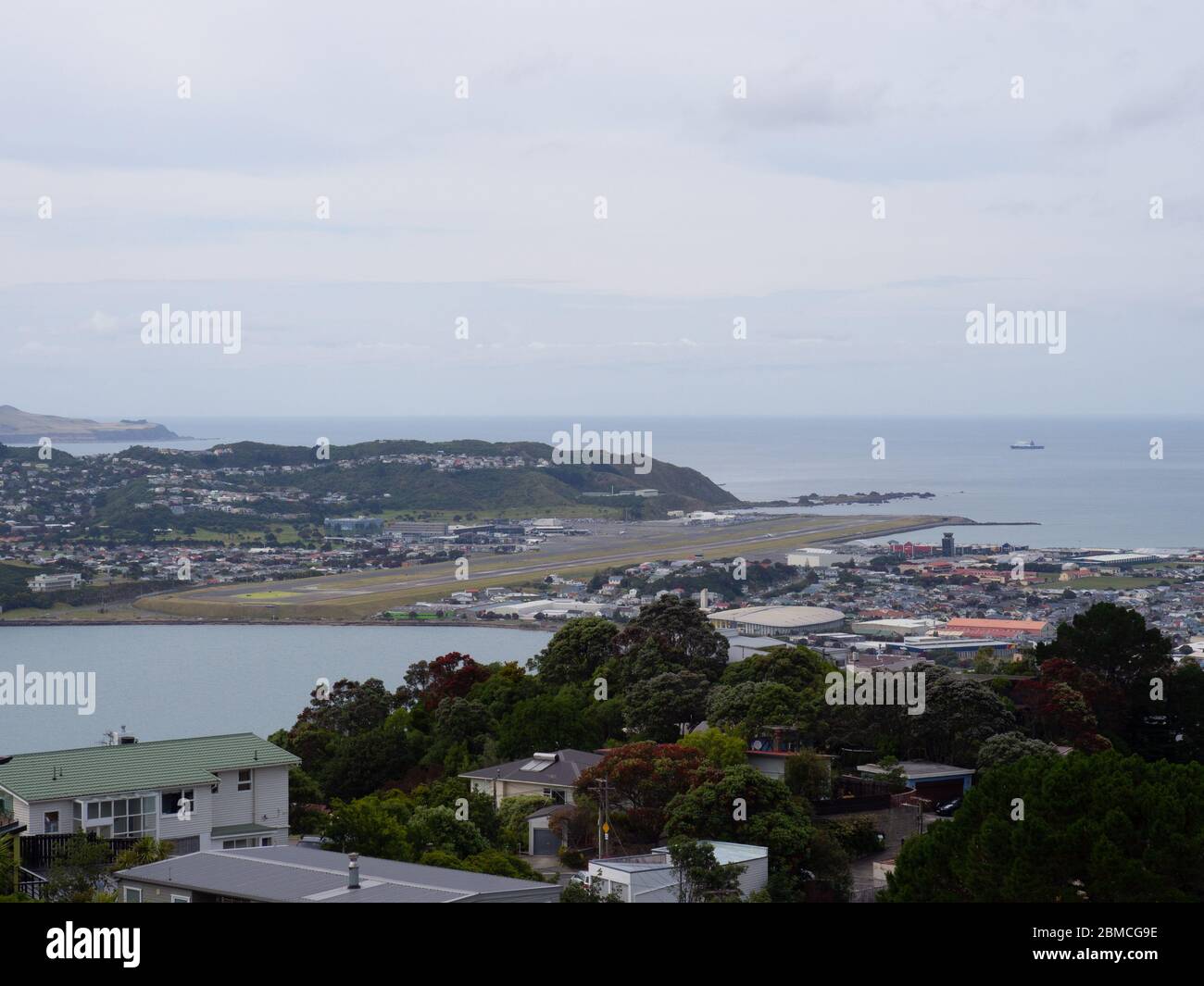 Wellington Airport From Mt Victoria Lookout Stock Photo