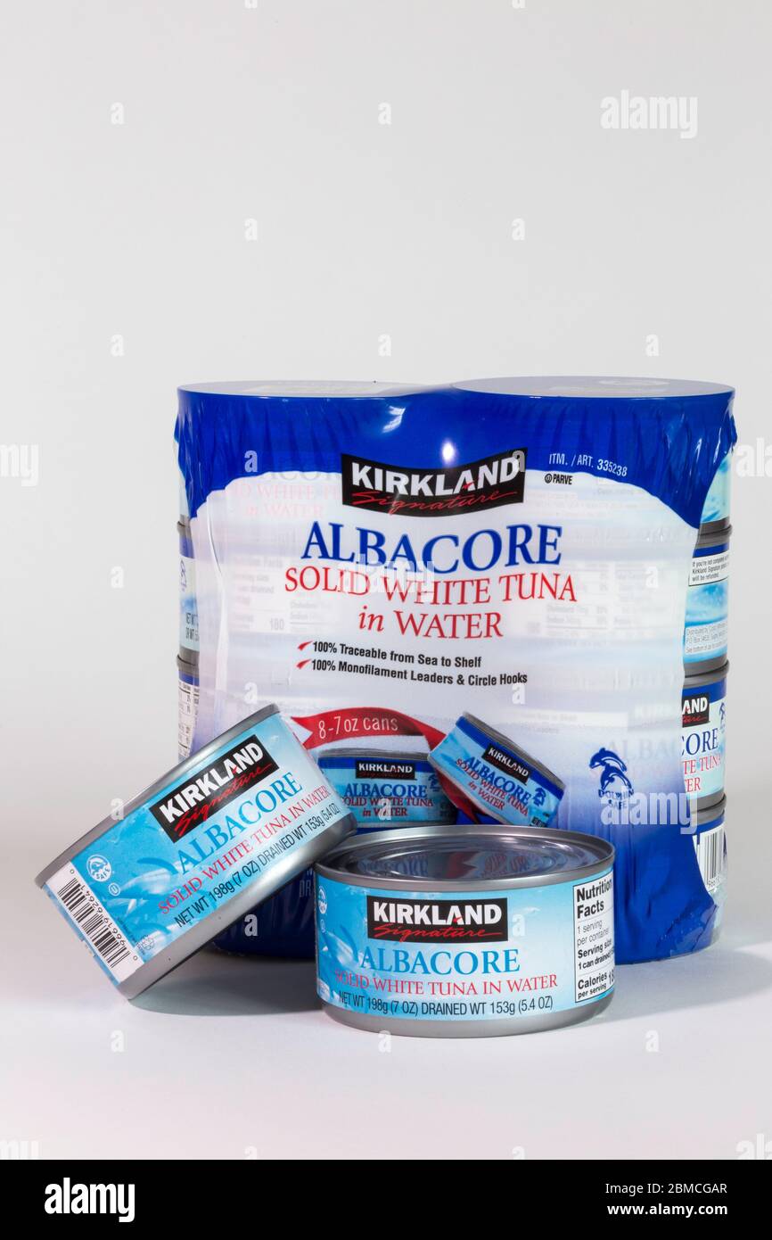 Kirkland brand Albacore Tuna, USA Stock Photo