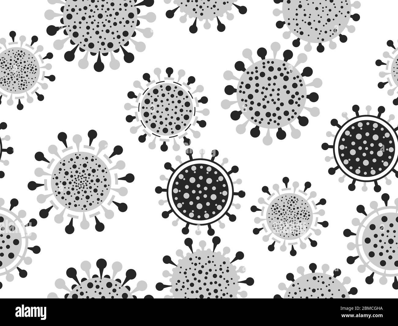Virus cell seamless pattern, Coronavirus disease COVID-19. Pandemic of ...